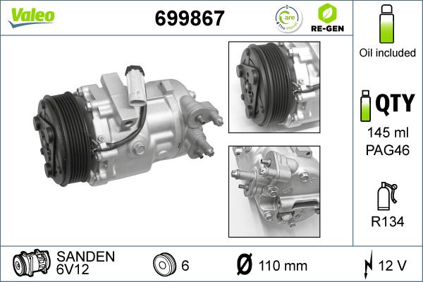 699867 VALEO Компрессор, кондиционер