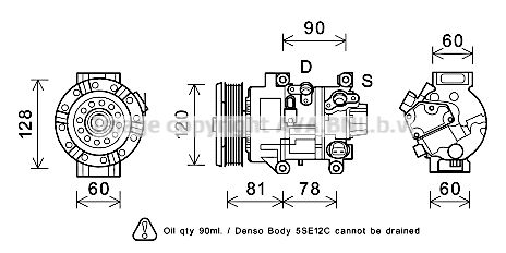 TOK581 AVA QUALITY COOLING Компрессор, кондиционер