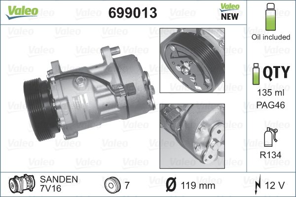 699013 VALEO Компрессор, кондиционер