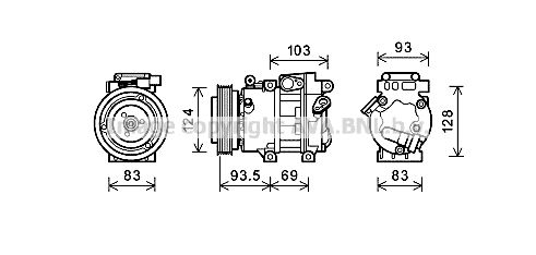 HYK238 AVA QUALITY COOLING Компрессор, кондиционер