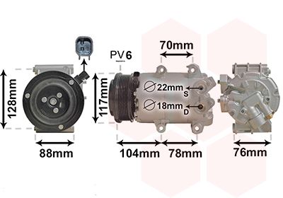 1801K728 VAN WEZEL Компрессор, кондиционер