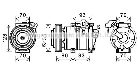 HDK283 AVA QUALITY COOLING Компрессор, кондиционер