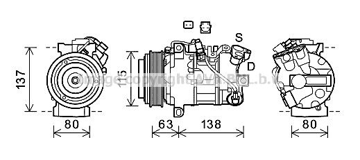 RTK630 AVA QUALITY COOLING Компрессор, кондиционер