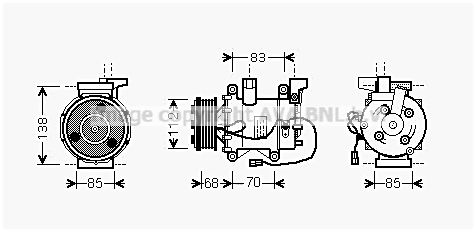 HDK207 AVA QUALITY COOLING Компрессор, кондиционер