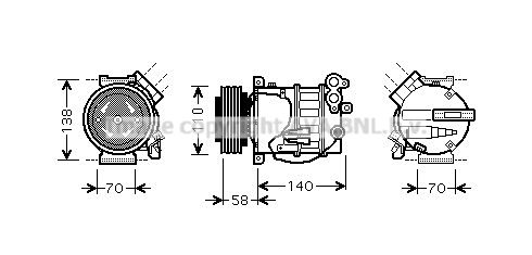 VOAK144 AVA QUALITY COOLING Компрессор, кондиционер