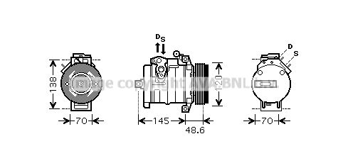 BWAK345 AVA QUALITY COOLING Компрессор, кондиционер