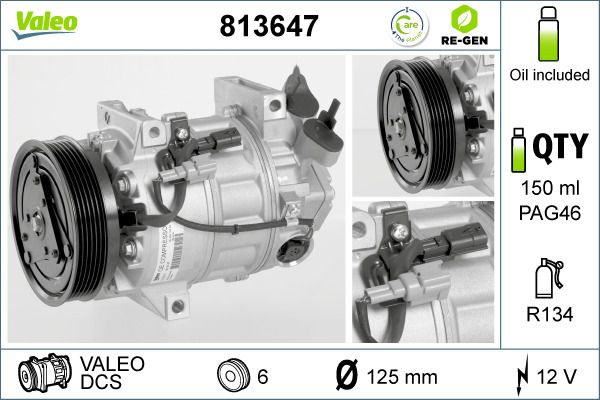 813647 VALEO Компрессор, кондиционер