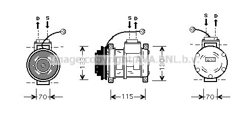 BWK065 AVA QUALITY COOLING Компрессор, кондиционер