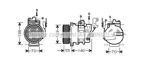 AUAK187 AVA QUALITY COOLING Компрессор, кондиционер