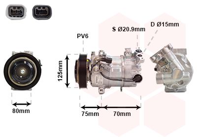 1301K700 VAN WEZEL Компрессор, кондиционер