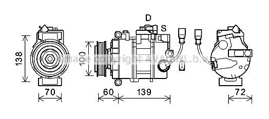 VNAK382 AVA QUALITY COOLING Компрессор, кондиционер