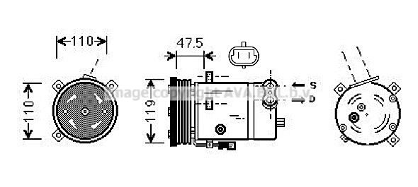 OLAK277 AVA QUALITY COOLING Компрессор, кондиционер