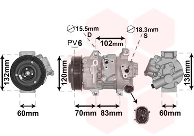 5300K627 VAN WEZEL Компрессор, кондиционер