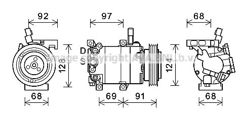 HYK412 AVA QUALITY COOLING Компрессор, кондиционер