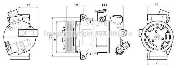 VNAK341 AVA QUALITY COOLING Компрессор, кондиционер