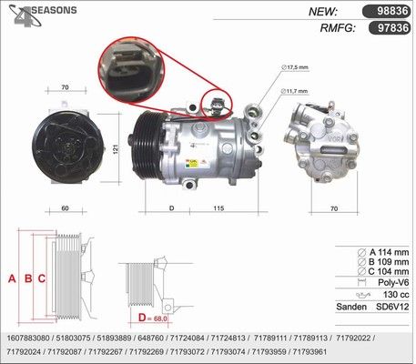 98836 AHE Компрессор, кондиционер