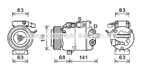 HYK342 AVA QUALITY COOLING Компрессор, кондиционер