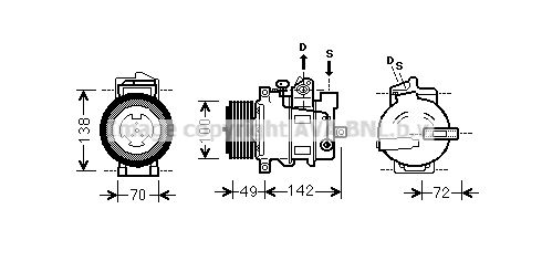 MSAK566 AVA QUALITY COOLING Компрессор, кондиционер