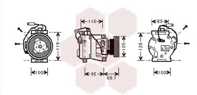 2800K064 VAN WEZEL Компрессор, кондиционер