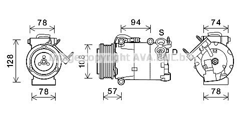 FDAK587 AVA QUALITY COOLING Компрессор, кондиционер