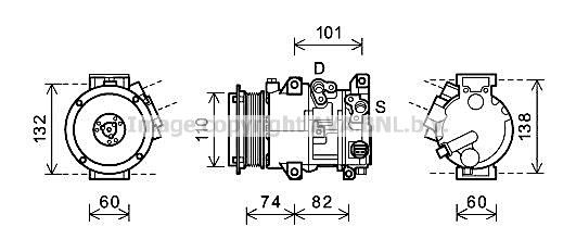 TOAK628 AVA QUALITY COOLING Компрессор, кондиционер