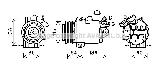 RTK565 AVA QUALITY COOLING Компрессор, кондиционер