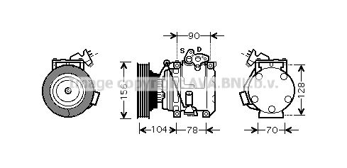 TOK439 AVA QUALITY COOLING Компрессор, кондиционер