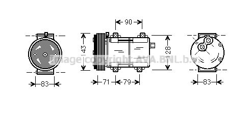 FDAK279 AVA QUALITY COOLING Компрессор, кондиционер