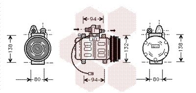 0300K180 VAN WEZEL Компрессор, кондиционер
