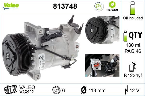 813748 VALEO Компрессор, кондиционер