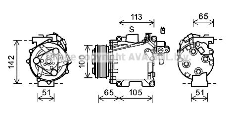 HDK278 AVA QUALITY COOLING Компрессор, кондиционер