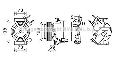 FDAK586 AVA QUALITY COOLING Компрессор, кондиционер