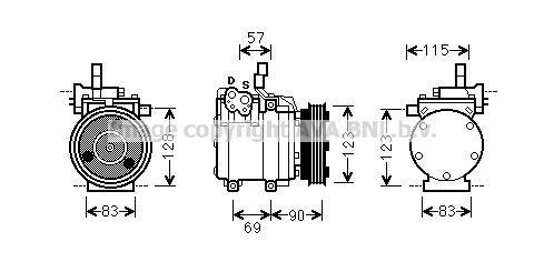 HYK265 AVA QUALITY COOLING Компрессор, кондиционер