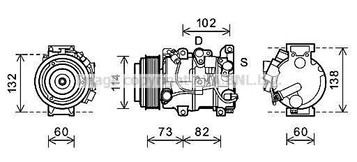 TOAK639 AVA QUALITY COOLING Компрессор, кондиционер