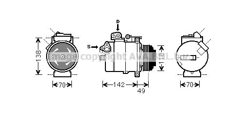 BWAK389 AVA QUALITY COOLING Компрессор, кондиционер