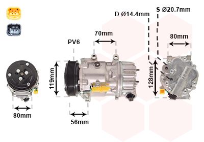 0900K256 VAN WEZEL Компрессор, кондиционер