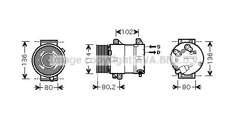 RTAK383 AVA QUALITY COOLING Компрессор, кондиционер