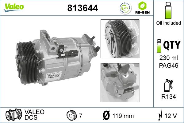 813644 VALEO Компрессор, кондиционер