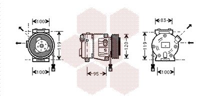 1700K050 VAN WEZEL Компрессор, кондиционер