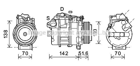 BWAK487 AVA QUALITY COOLING Компрессор, кондиционер