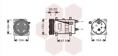 5800K074 VAN WEZEL Компрессор, кондиционер