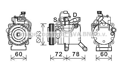 DUK074 AVA QUALITY COOLING Компрессор, кондиционер