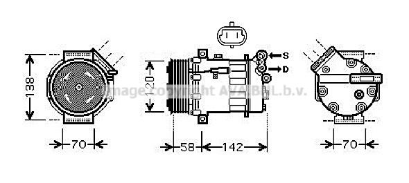 OLK448 AVA QUALITY COOLING Компрессор, кондиционер