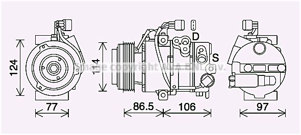 KAK285 AVA QUALITY COOLING Компрессор, кондиционер