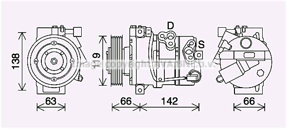 HYK452 AVA QUALITY COOLING Компрессор, кондиционер