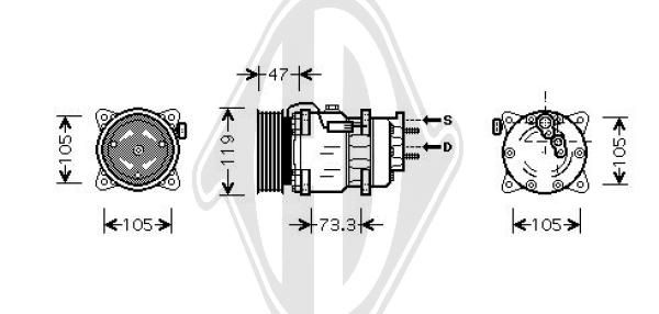 DCK1443 DIEDERICHS Компрессор, кондиционер