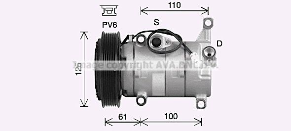 MZAK300 AVA QUALITY COOLING Компрессор, кондиционер