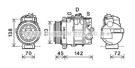 MSAK614D AVA QUALITY COOLING Компрессор, кондиционер