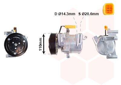 5300K734 VAN WEZEL Компрессор, кондиционер