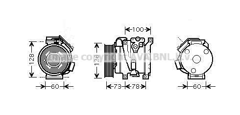 TOAK451 AVA QUALITY COOLING Компрессор, кондиционер